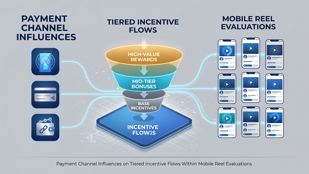 Dashboard view of tiered incentive flows linked to various payment channels in a mobile gaming app