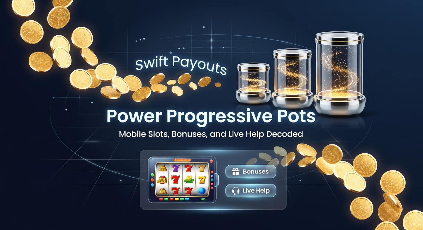 Dynamic scene of a smartphone screen displaying a progressive slot with exploding bonuses, live chat bubble, and payout lightning bolt